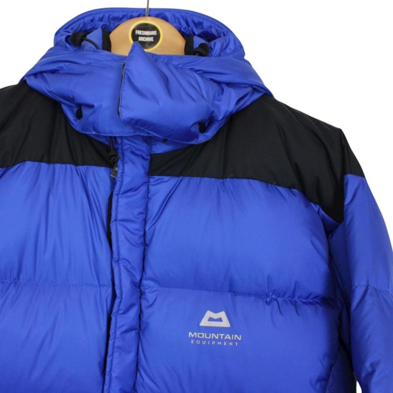 Mountain Equipment Blue and Black Full Zip Nylon Down Puffer Jacket