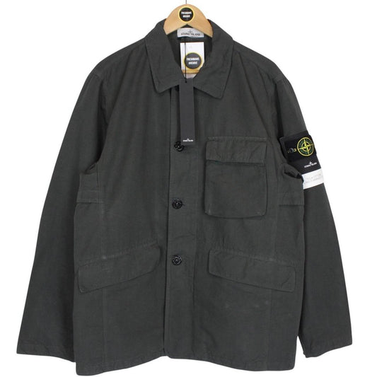 Stone Island SS 2022 Grey Tela Cotone Lino Fiammato-TC Jacket