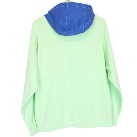 Stone Island Marina SS 2023 Light Green Plated Dyed Cotton Nylon Hoodie Jumper