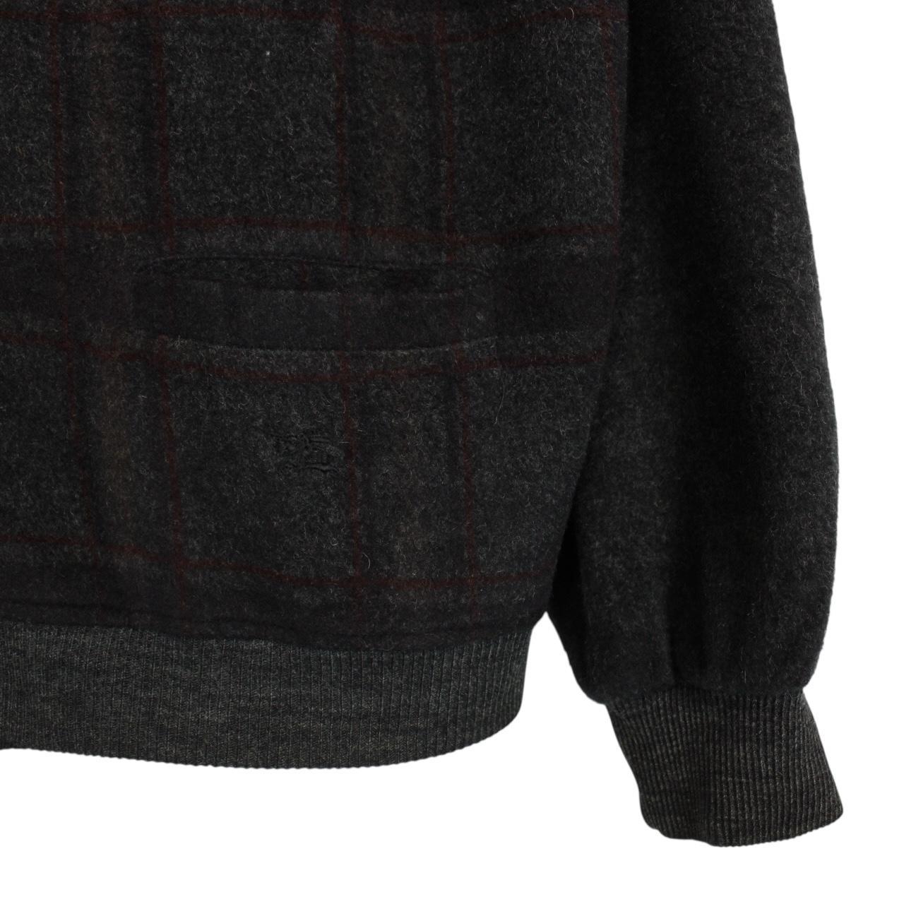 Vintage 90s Burberry Green Plaid Check Wool Knit Cardigan Jumper