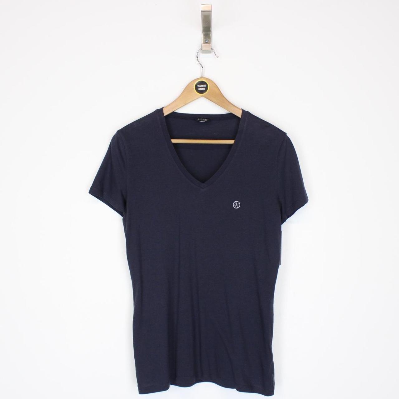 Armani Jeans Navy Blue Short Sleeve V-Neck T-Shirt