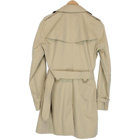 Burberry London Kensington Tan Brown Nova Check Double Breasted Belted Trench