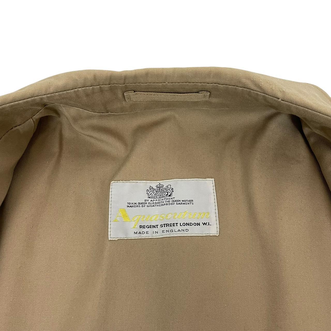 Vintage 80s Aquascutum Aqua 5 Tan Brown Cotton Blend Trench Coat