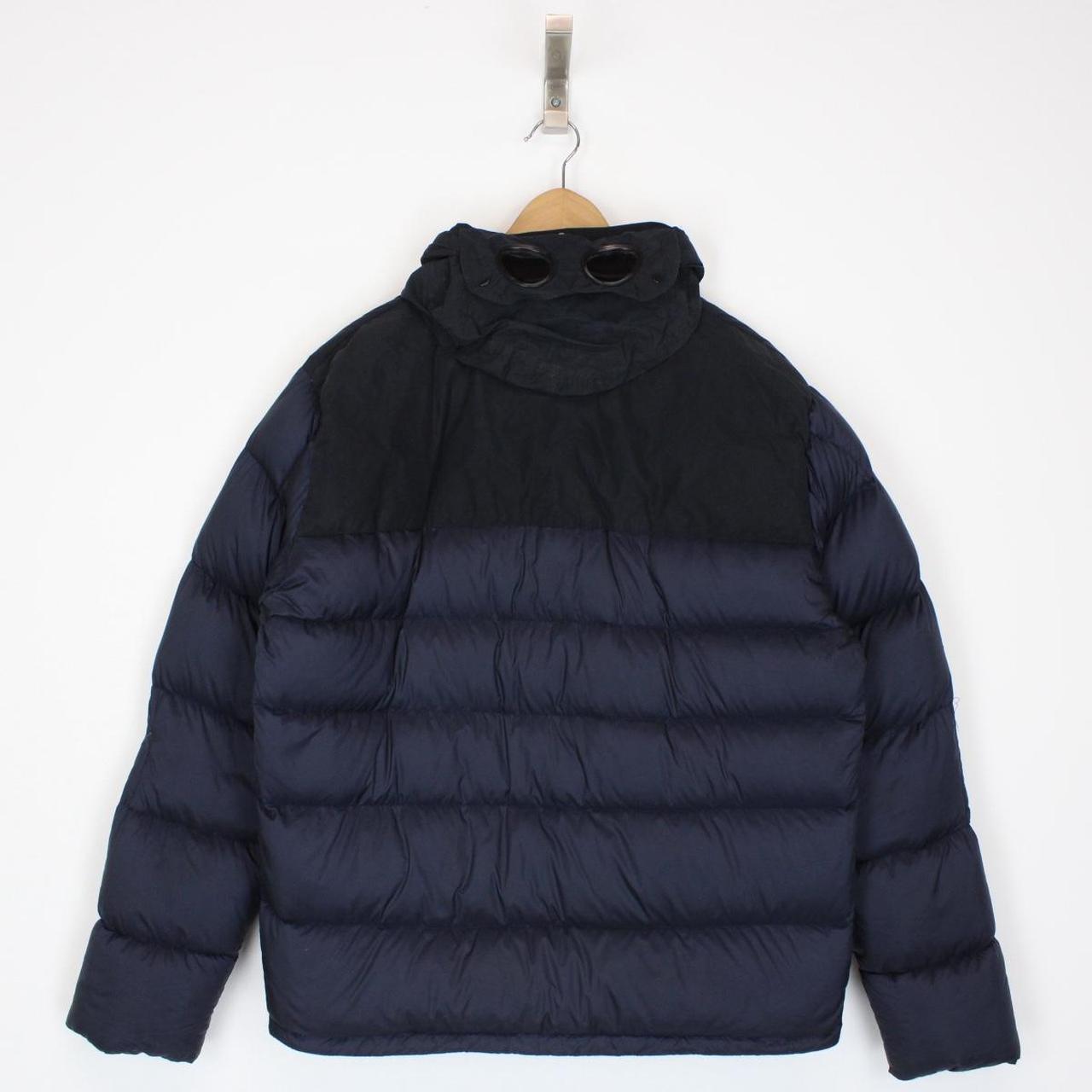 CP Company Navy Blue D D Shell Full Zip Goggle Down Puffer Jacket