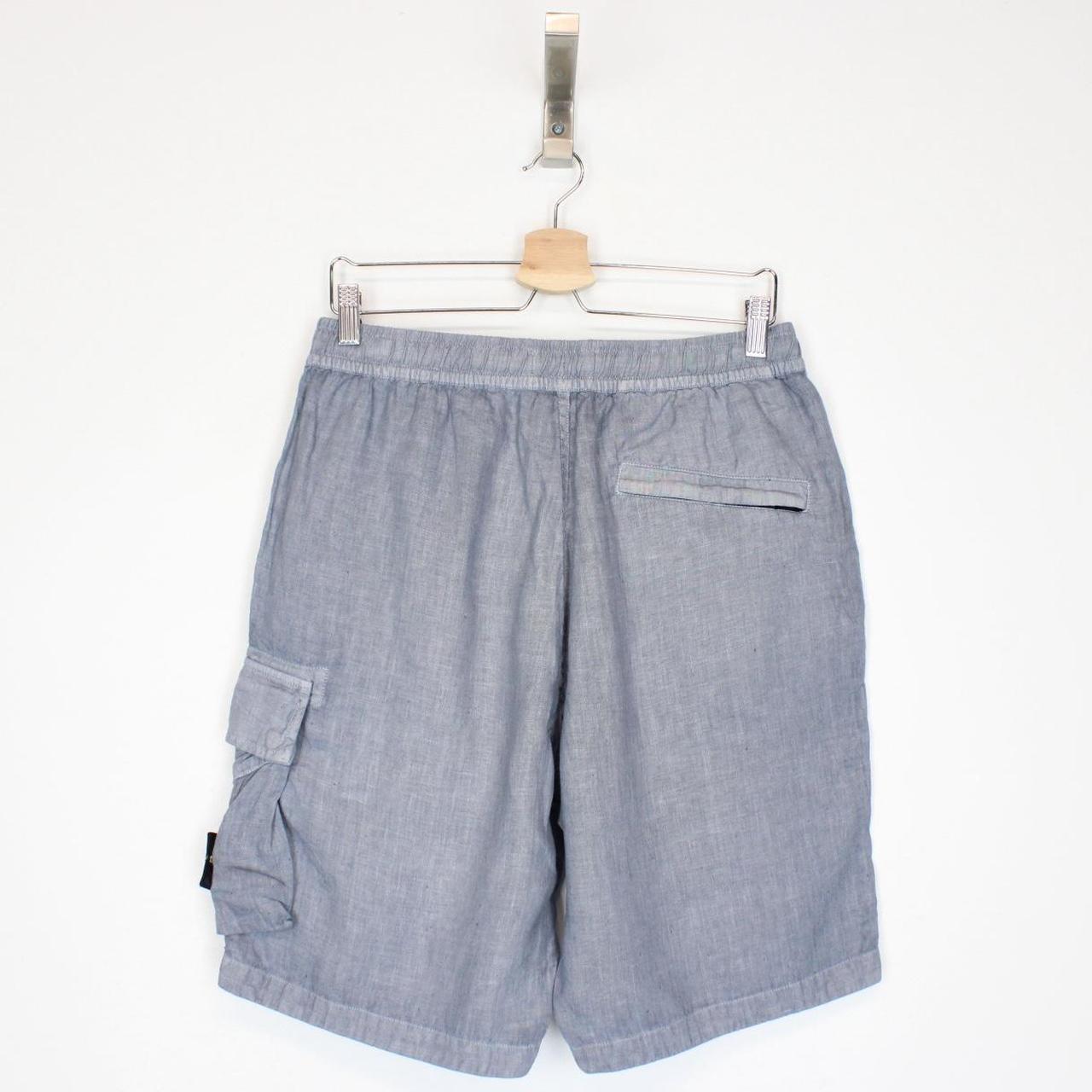 Stone Island Blue Bermuda Cotton Cargo Shorts