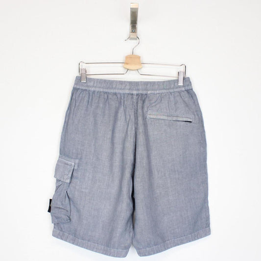 Stone Island Blue Bermuda Cotton Cargo Shorts