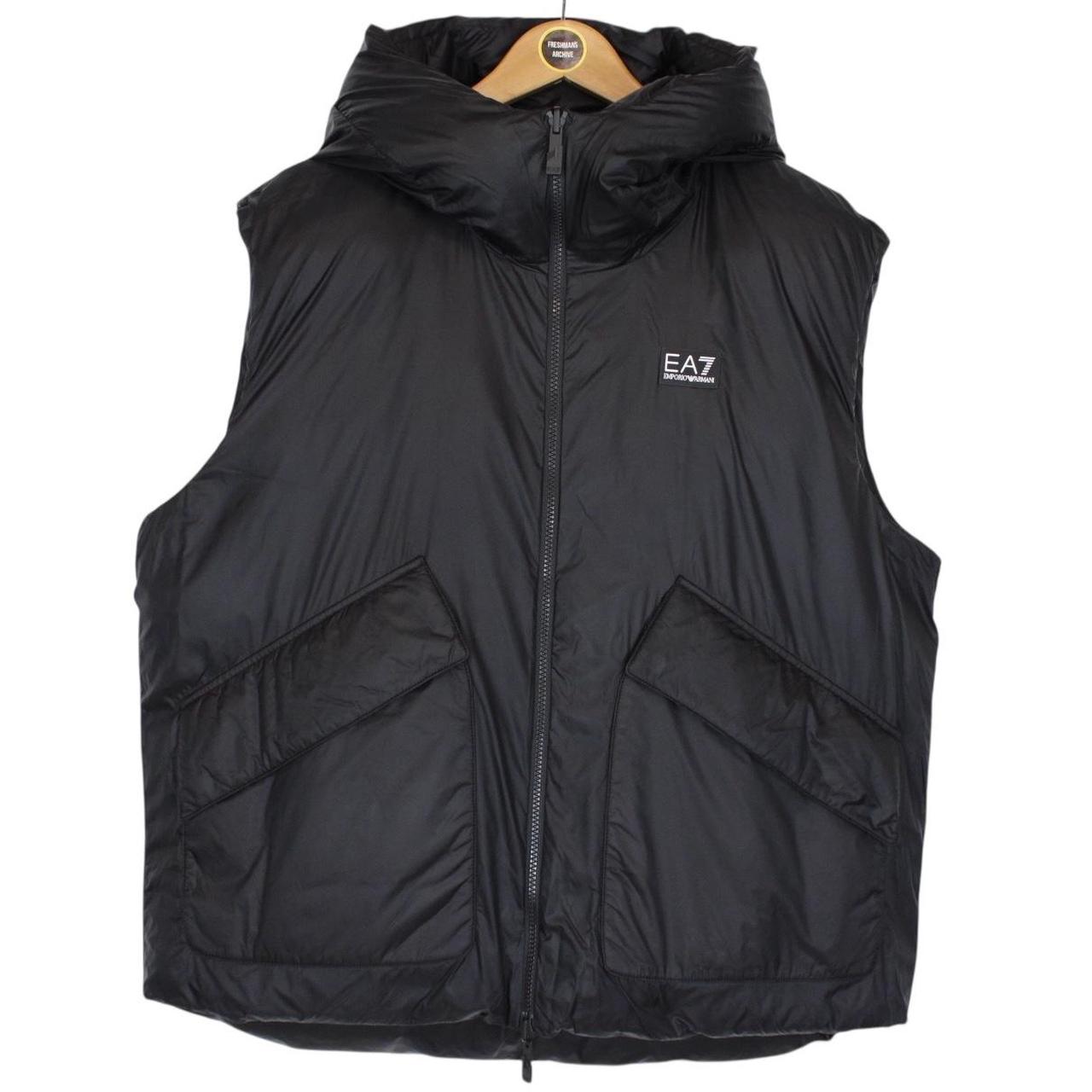 Emporio Armani Black and White Reversible Hooded Down Gilet / Bodywarmer