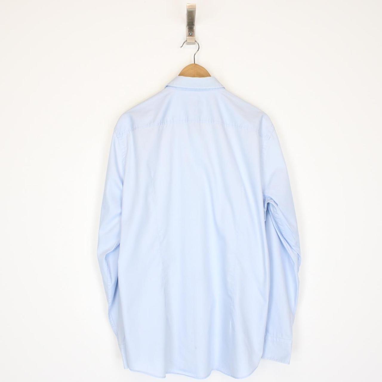 Hugo Boss Blue Long Sleeve Cotton Shirt