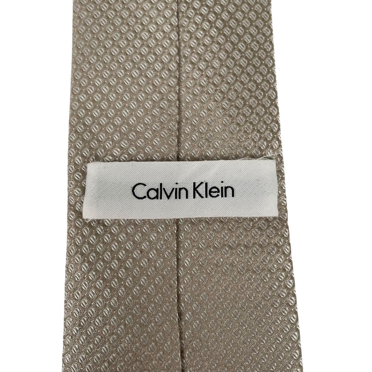 Calvin Klein Beige Textured Silk Tie