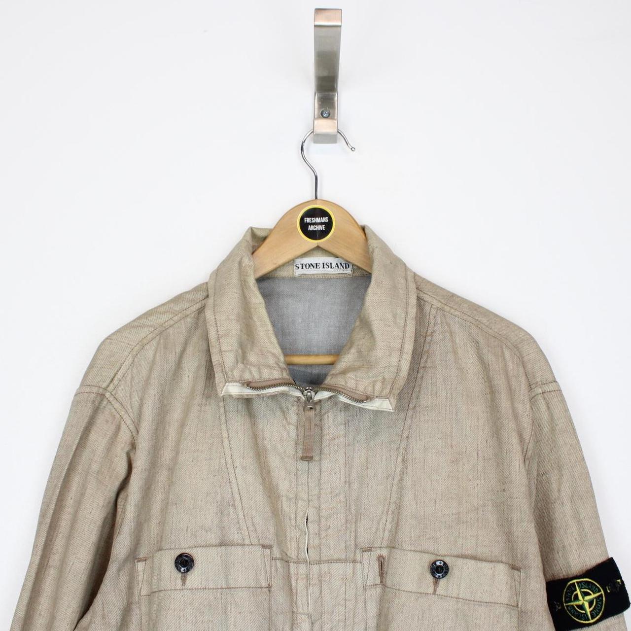 Vintage Stone Island SS 2003 Beige Resin Lino Flax Spalmultra Jacket