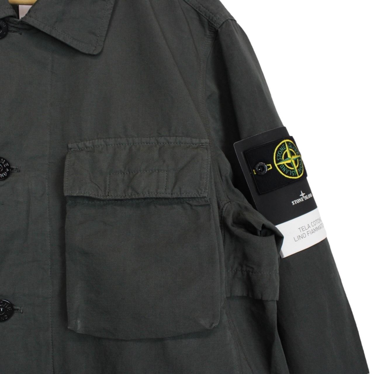 Stone Island SS 2022 Grey Tela Cotone Lino Fiammato-TC Jacket