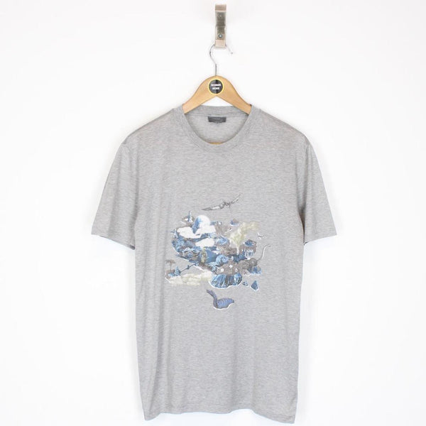 Lanvin Grey and Multicoloured The Island Print Short Sleeve T-Shirt