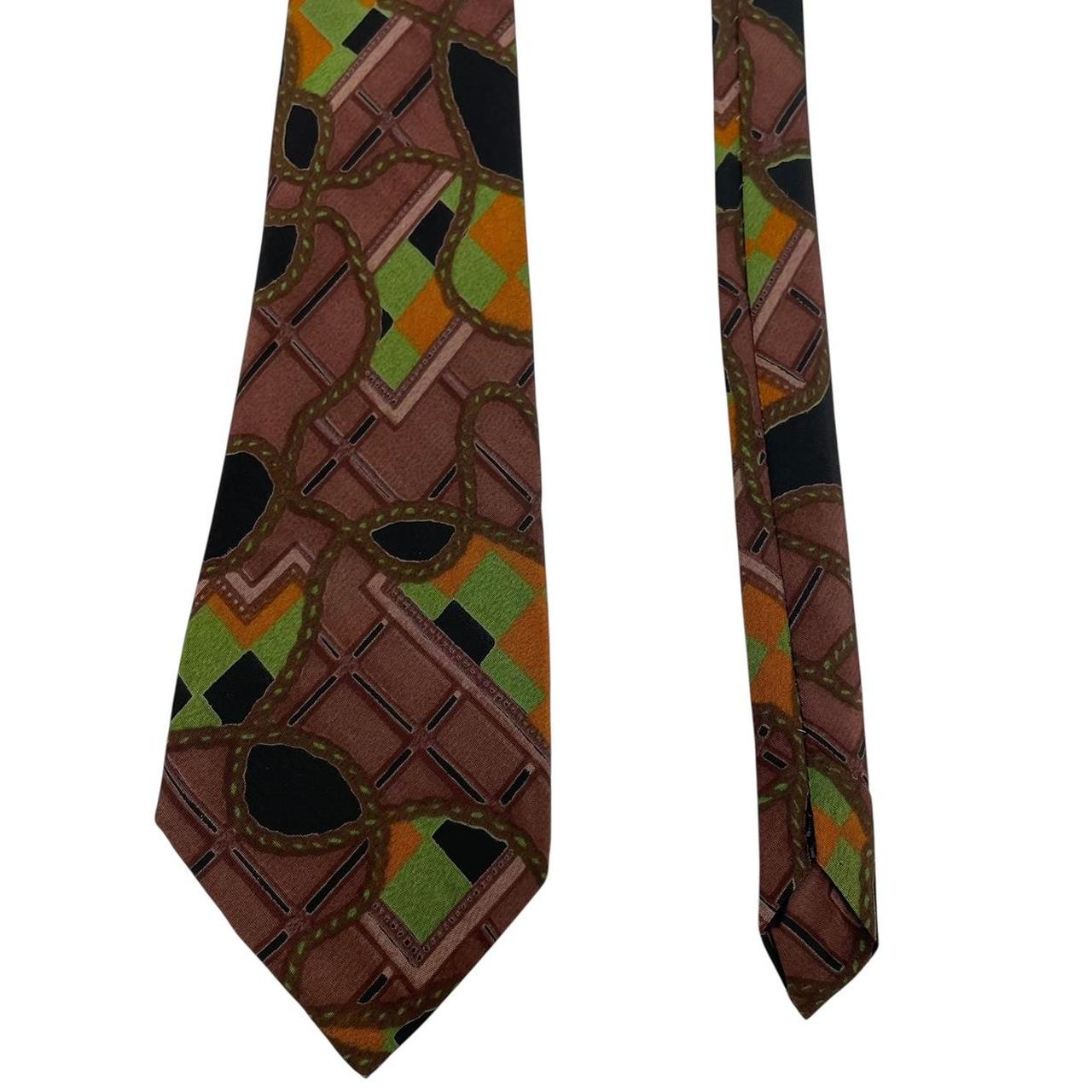Vintage 90s Valentino Multicoloured Abstract Silk Tie