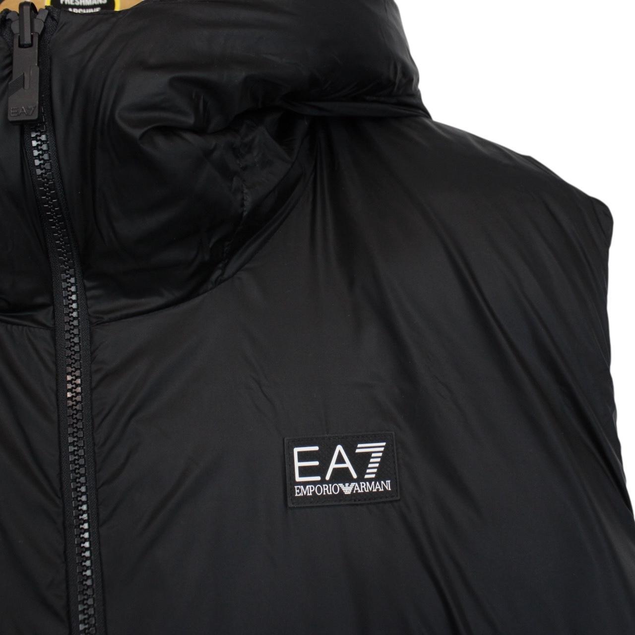 Emporio Armani Black and White Reversible Hooded Down Gilet / Bodywarmer