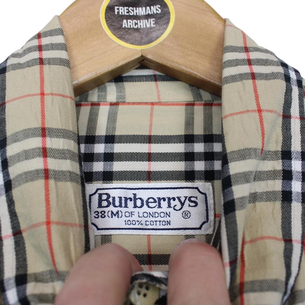 Vintage 90s Burberry Beige Nova Check Cotton Long Sleeve Shirt