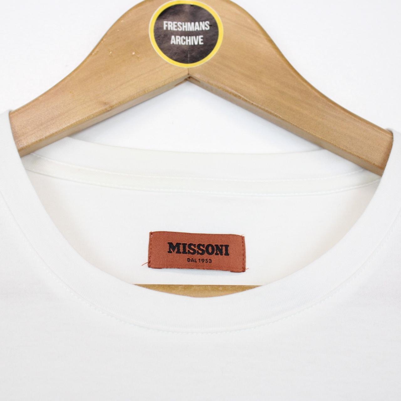 Missoni White and Multicoloured Logo Print Short Sleeve Cotton T-Shirt