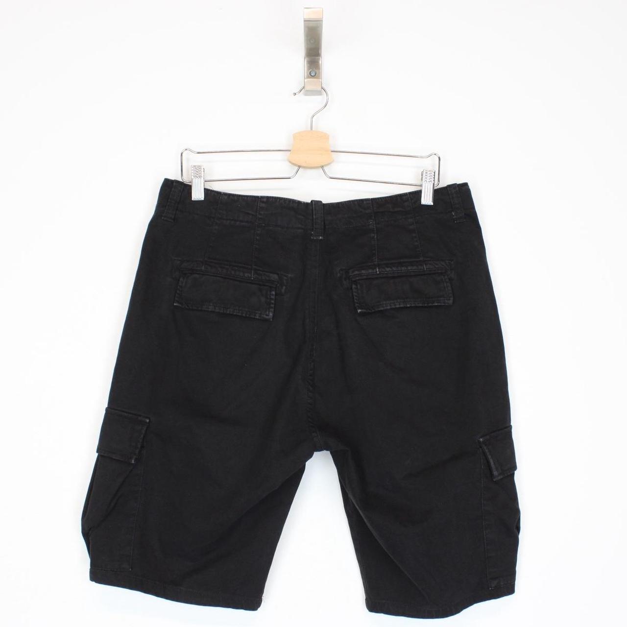 CP Company Black Cotton Bermuda Cargo Shorts