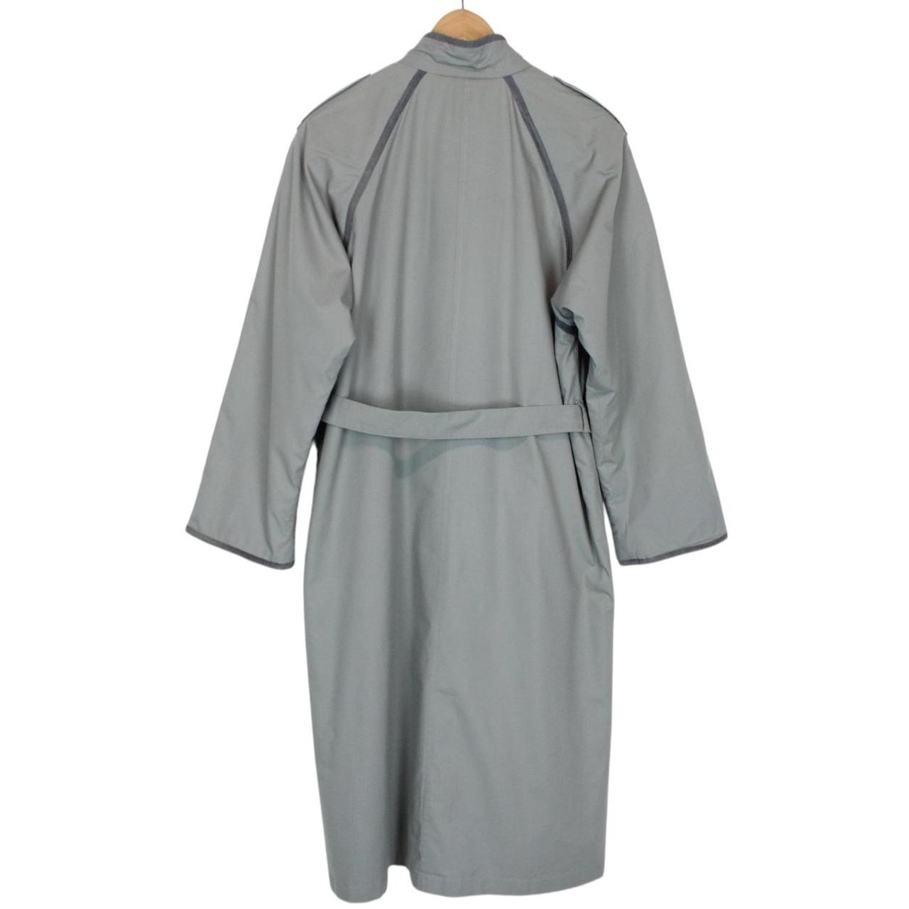 Vintage 80s Burberry Blue Fleece Lined Breasted Trench Coat