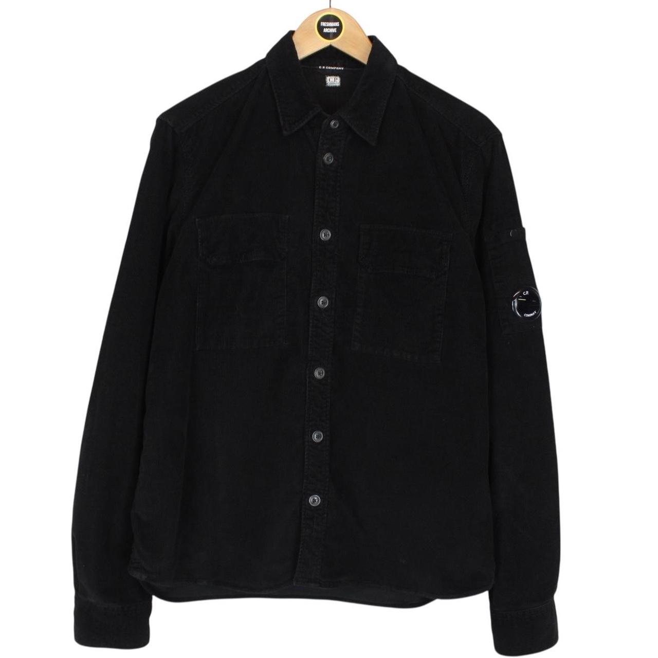 CP Company Black Button Up Lens Corduroy Overshirt