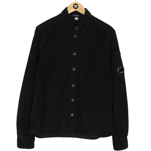 CP Company Black Button Up Lens Corduroy Overshirt