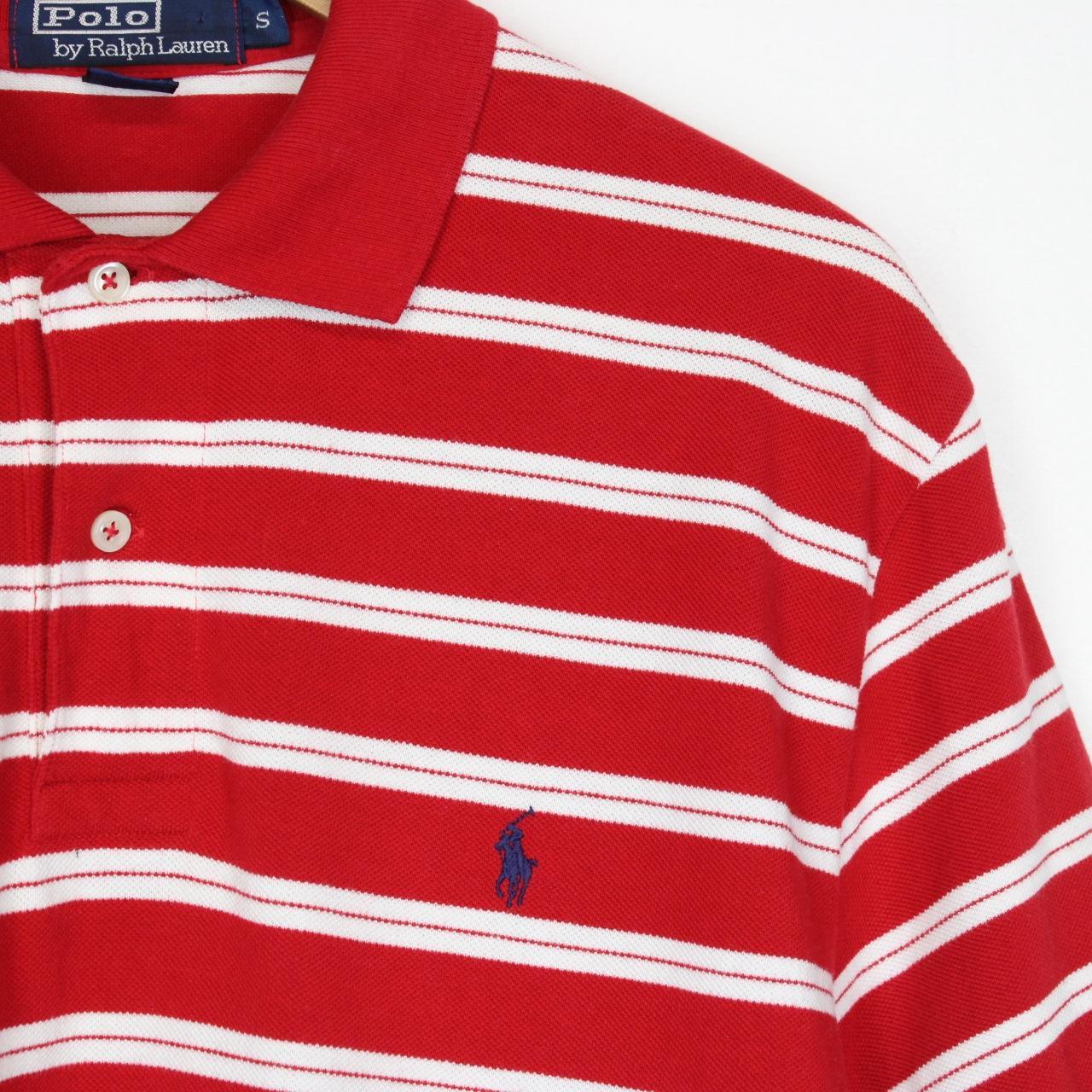 Polo Ralph Lauren Red and White Striped Short Sleeve Cotton Polo Shirt