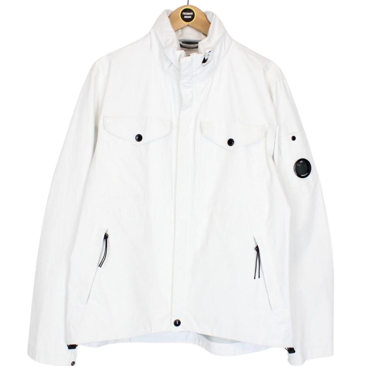 CP Company White T-Mack Full Zip Waterproof Lens Jacket