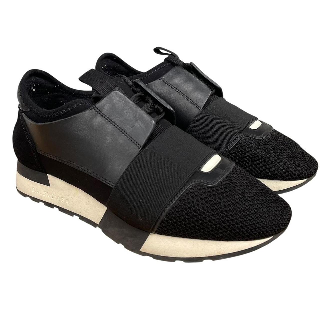 Balenciaga Race Runner Black and Cream Trainers