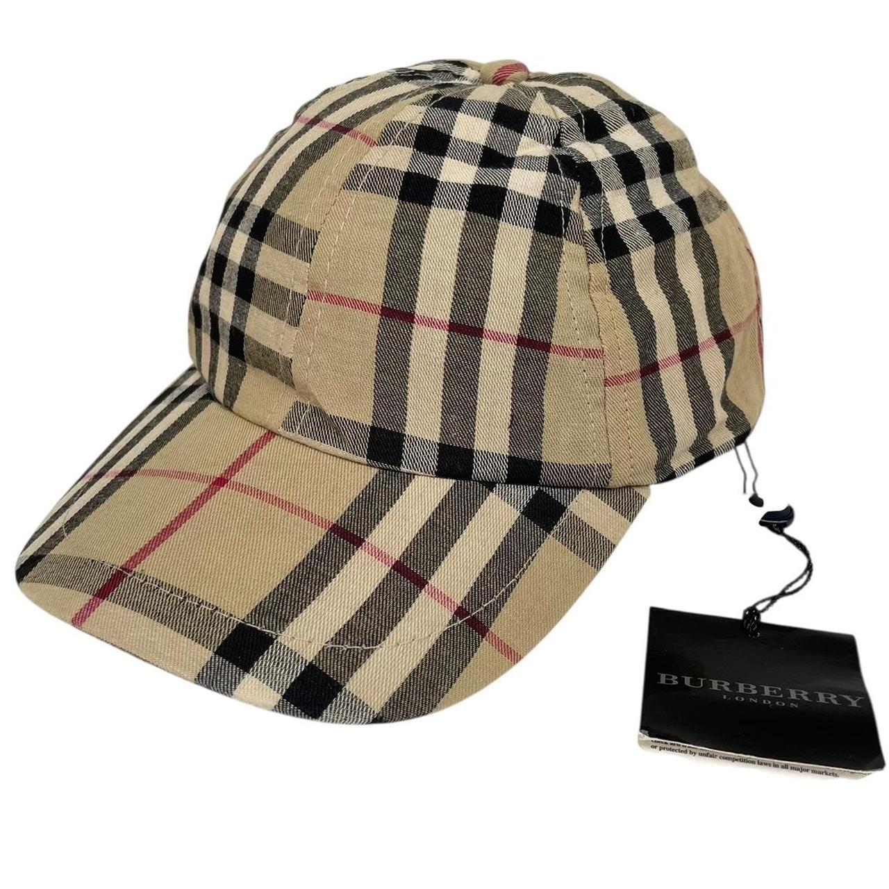 Vintage Burberry London Beige Nova Check Baseball Cap