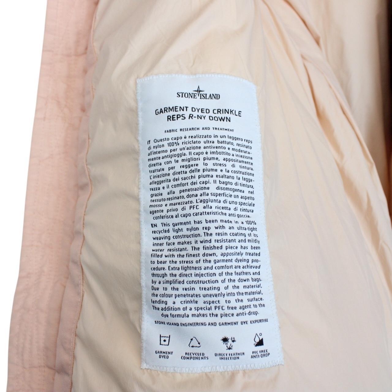Stone Island AW 2022 Peach Orange Garment Dyed Crinkle Reps R-NY Down Puffer