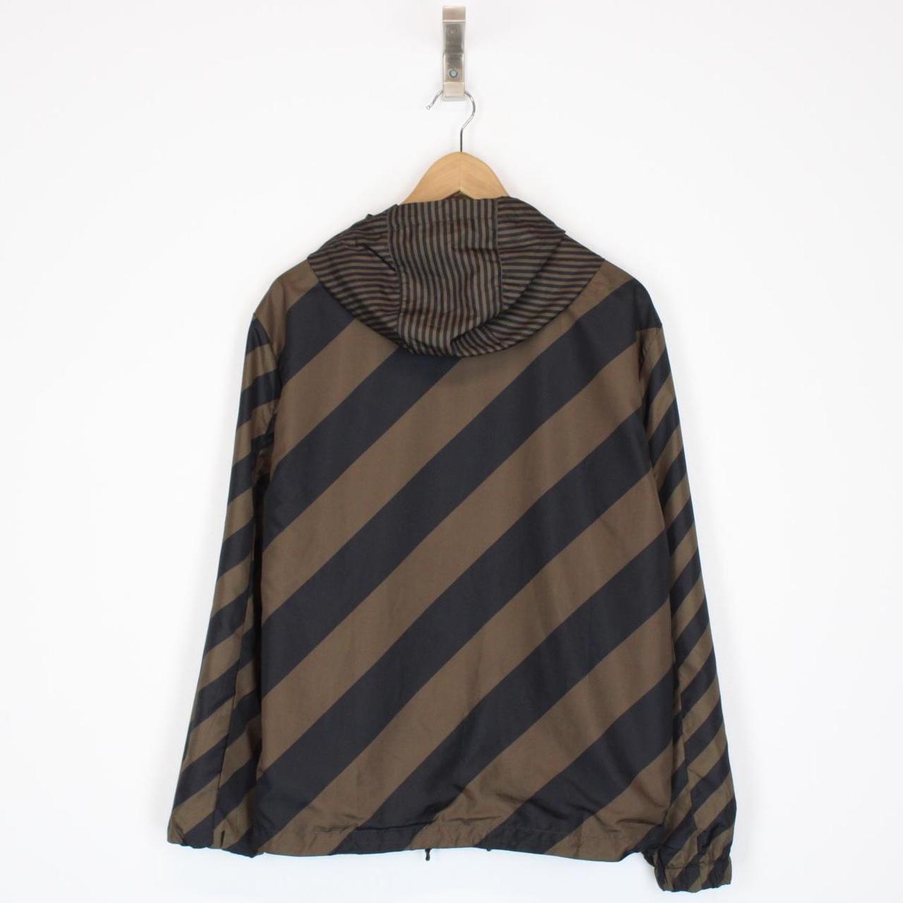 Fendi Brown and Black Zucca Monogram Reversible Windbreaker Jacket