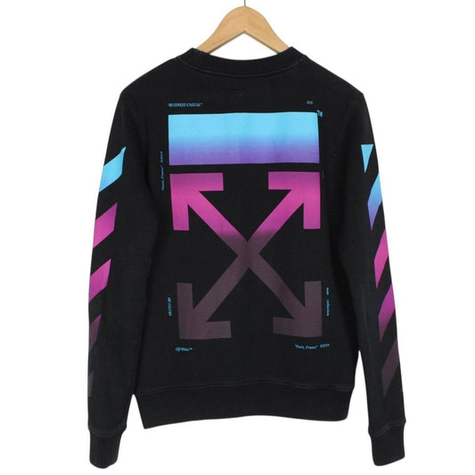 Off White Black and Multicoloured Diagonal Gradient Arrows Sweatshirt Jumper