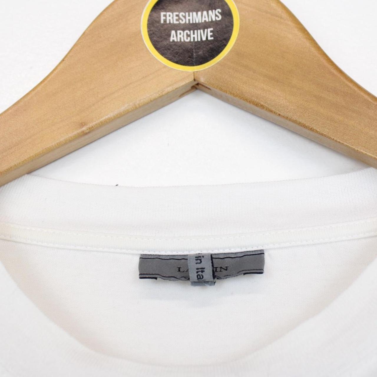 Lanvin White and Blue Lobster Print Short Sleeve T-Shirt