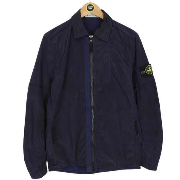 Stone Island AW 2018 Navy Blue Full Zip Nylon Metal Overshirt Jacket