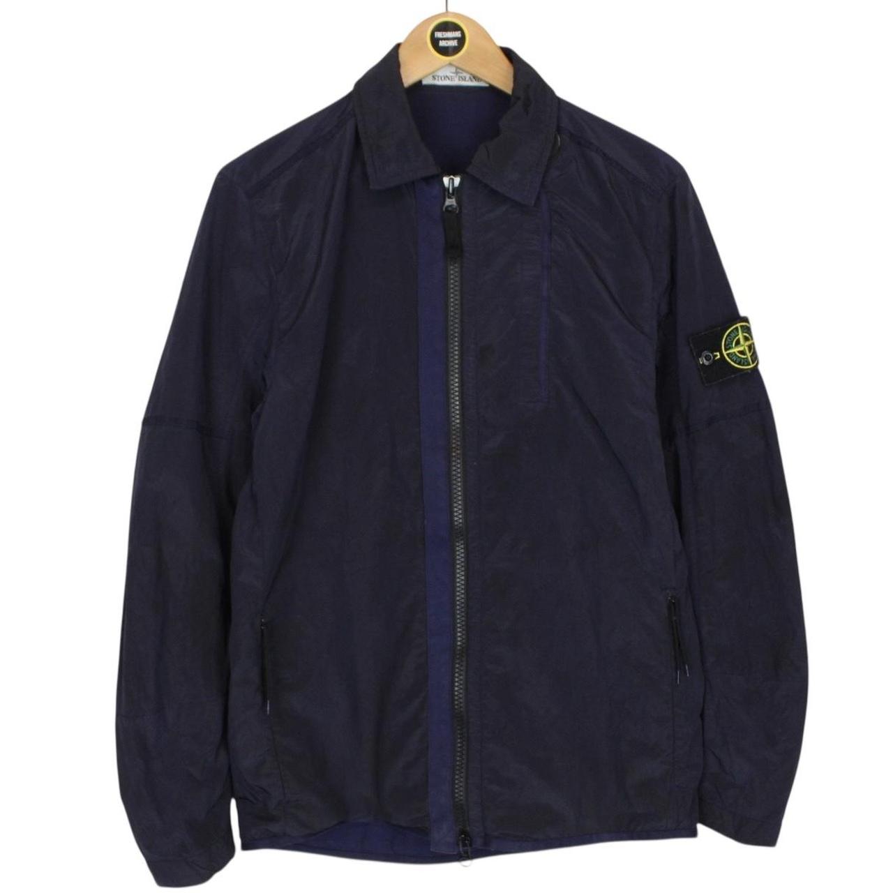 Stone Island AW 2018 Navy Blue Full Zip Nylon Metal Overshirt Jacket