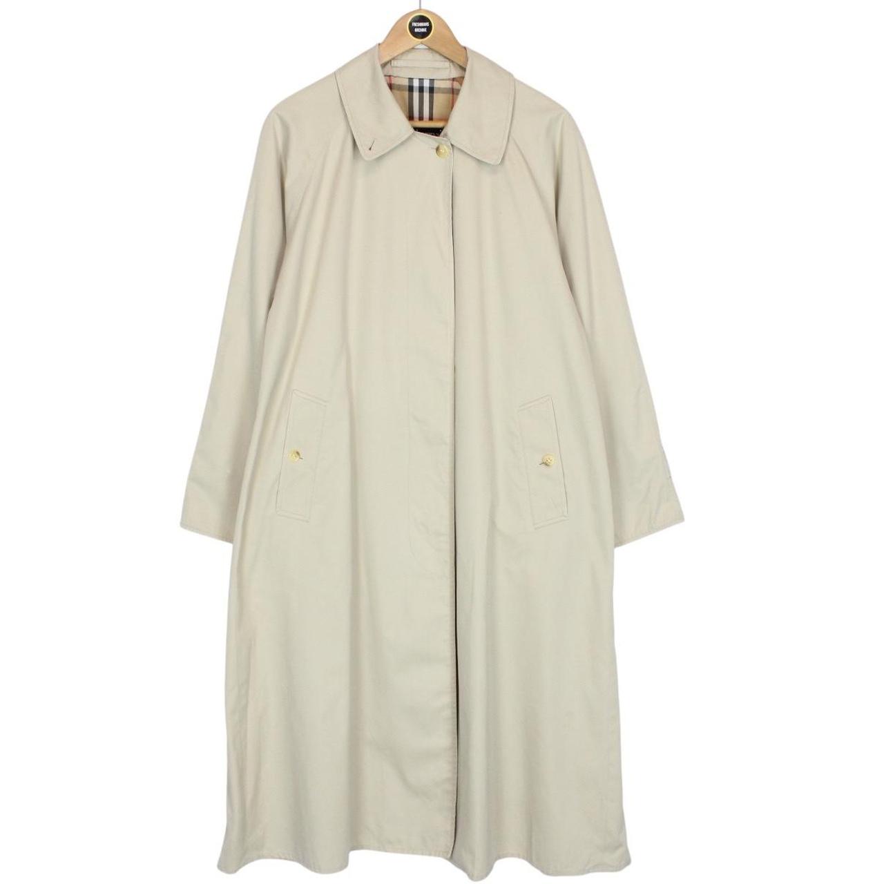 Vintage 90s Burberry Beige Single Breasted Trench Coat
