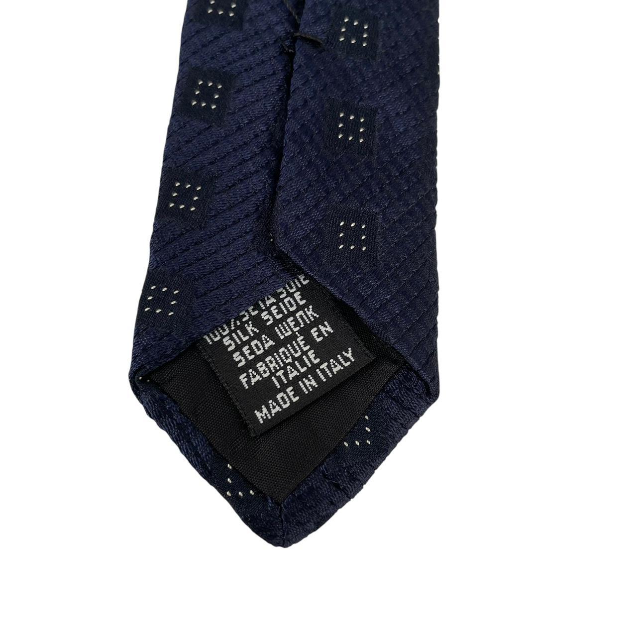 Hugo Boss Navy Blue and Black Silk Tie