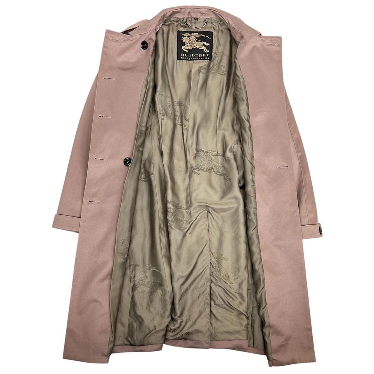 Burberry Prorsum Pink Double Breasted Belted Trench Coat