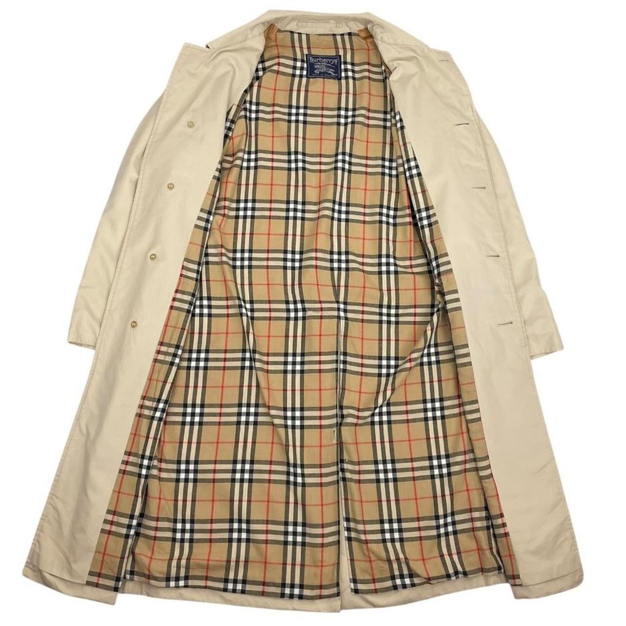 Vintage 90s Burberry Beige Single Breasted Trench Coat