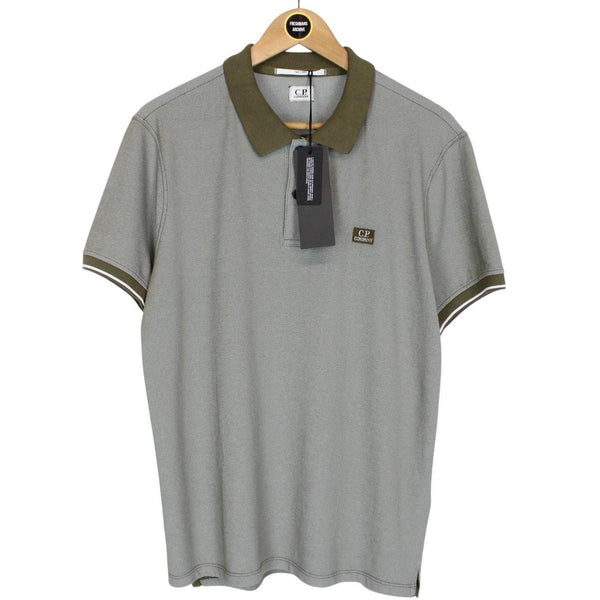 CP Company Khaki Green Short Sleeve Tacting Piquet Polo Shirt