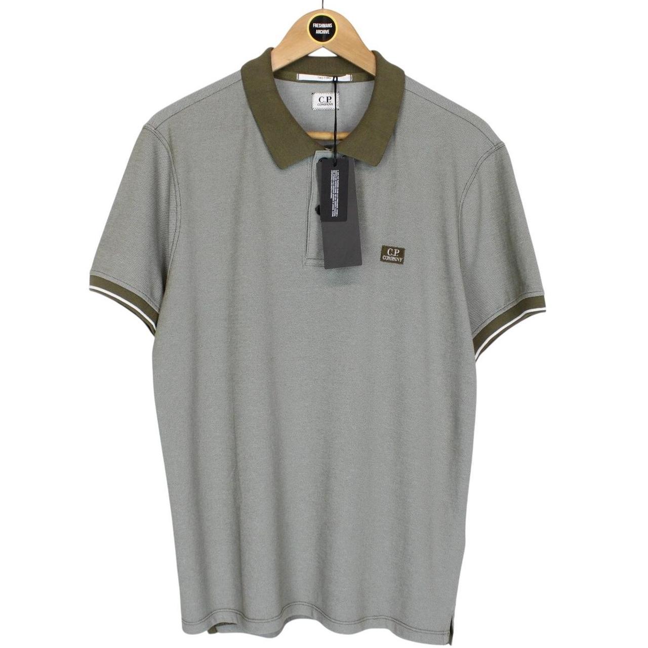 CP Company Khaki Green Short Sleeve Tacting Piquet Polo Shirt