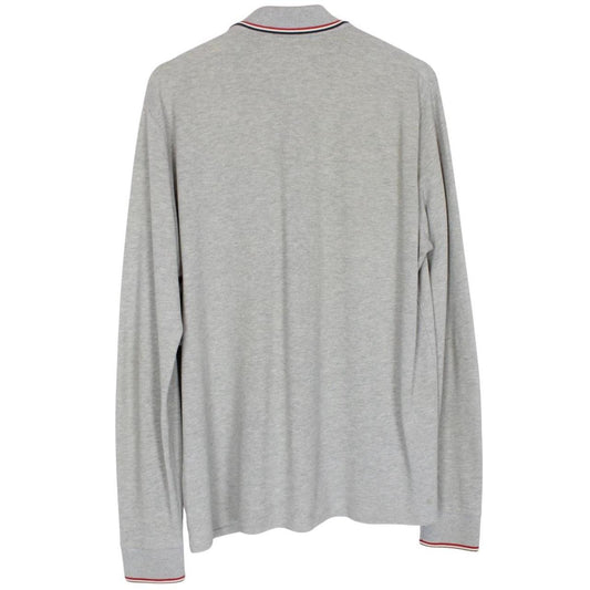 Moncler Maglia Manica Lunga Grey Long Sleeve Cotton Polo Shirt