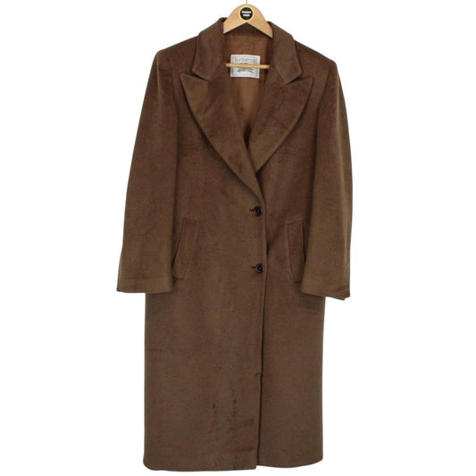 Vintage 90s Burberry Brown Cashmere Wool Blend Coat