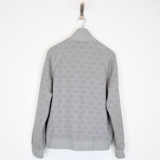 Gucci Grey GG Jacquard Monogram Nylon Track Jacket