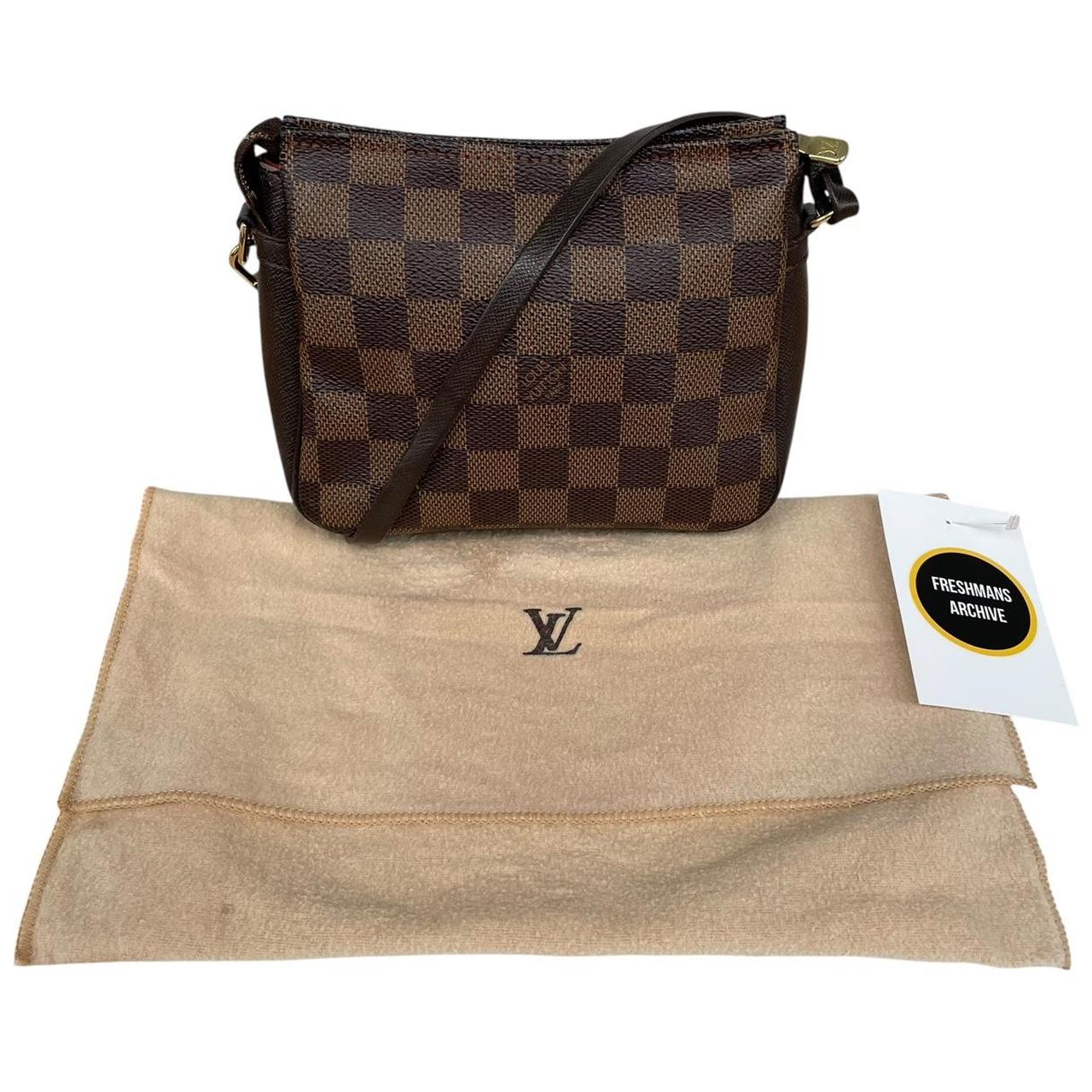 Vintage Louis Vuitton 2001 Brown and Tan Damier Ebene Trousse Pochette Bag