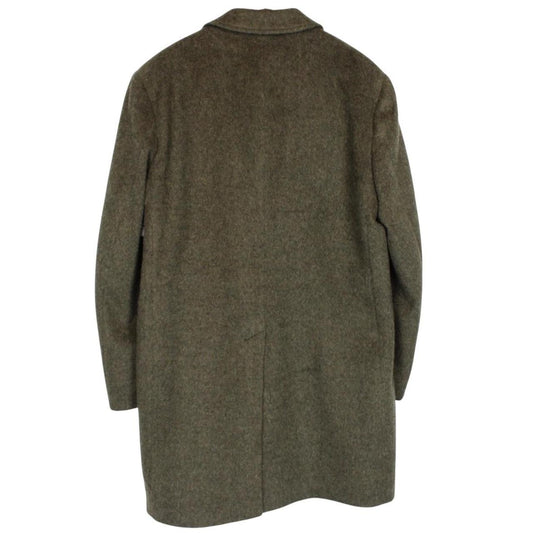 Vintage 90s Christian Dior Green Virgin Wool Overcoat