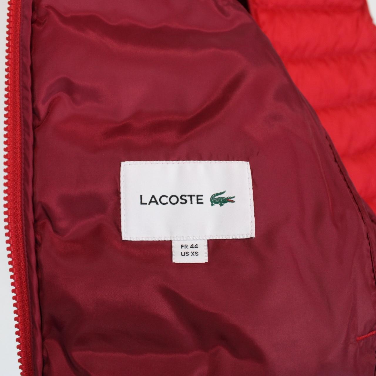 Lacoste Red Full Zip Quilted Gilet / Bodywarmer