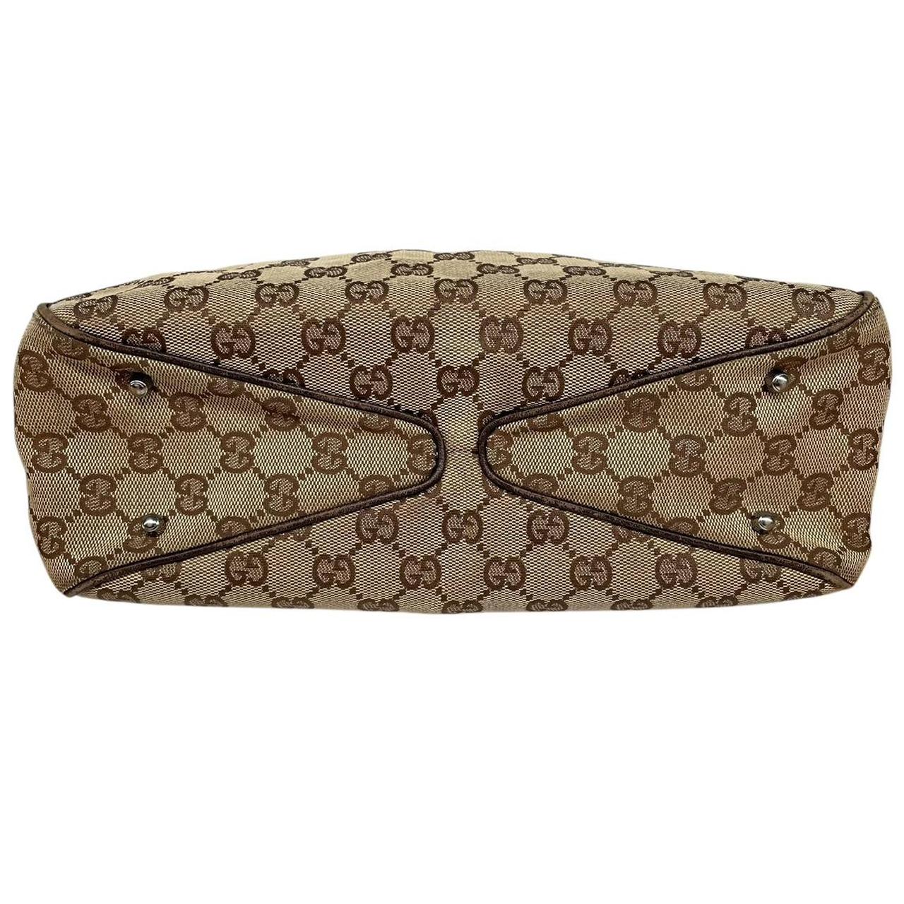 Gucci Beige and Brown GG Monogram Canvas and Leather Tote Bag