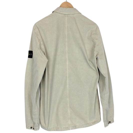 Stone Island AW 2023 Beige Organic Cotton Full Zip Overshirt Jacket