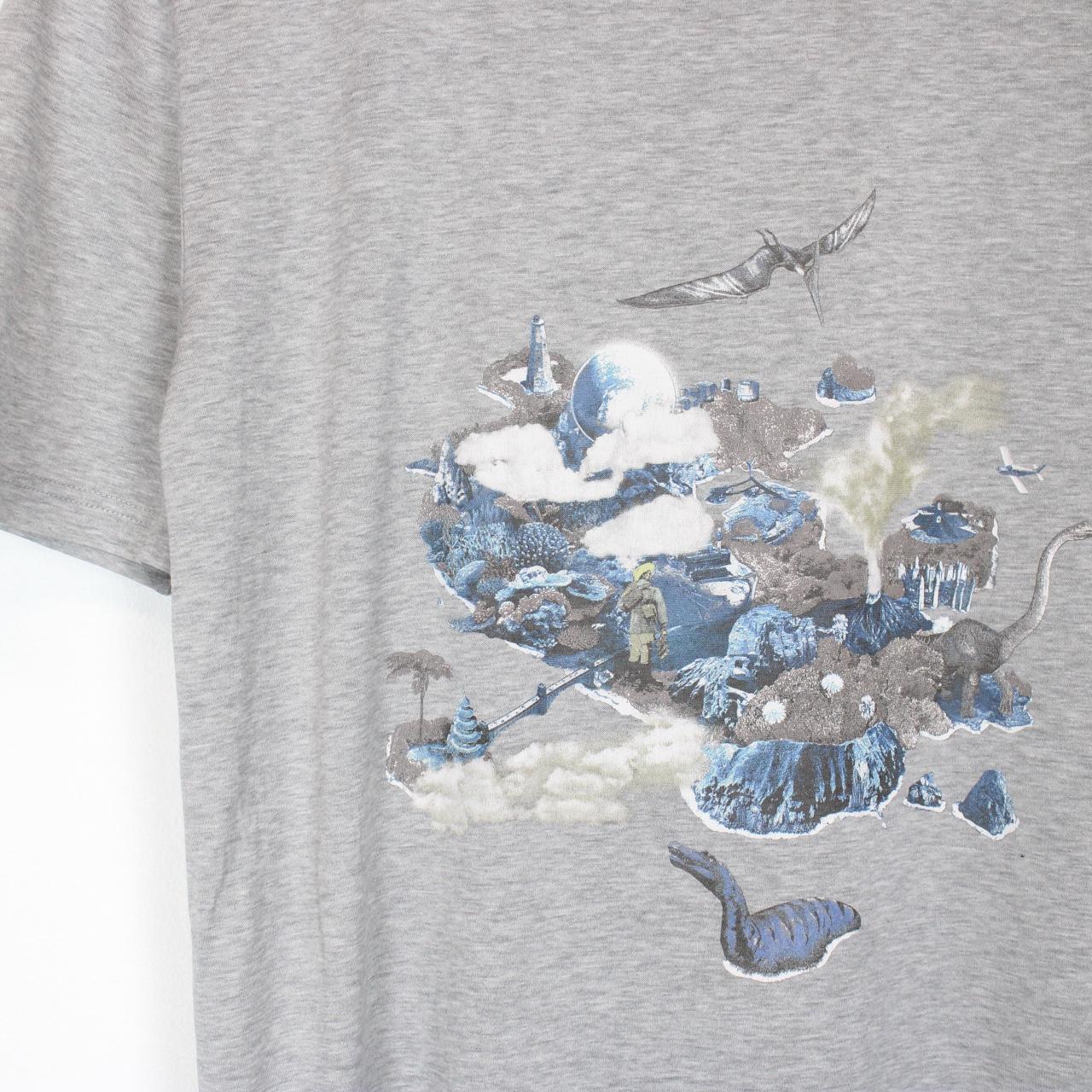 Lanvin Grey and Multicoloured The Island Print Short Sleeve T-Shirt