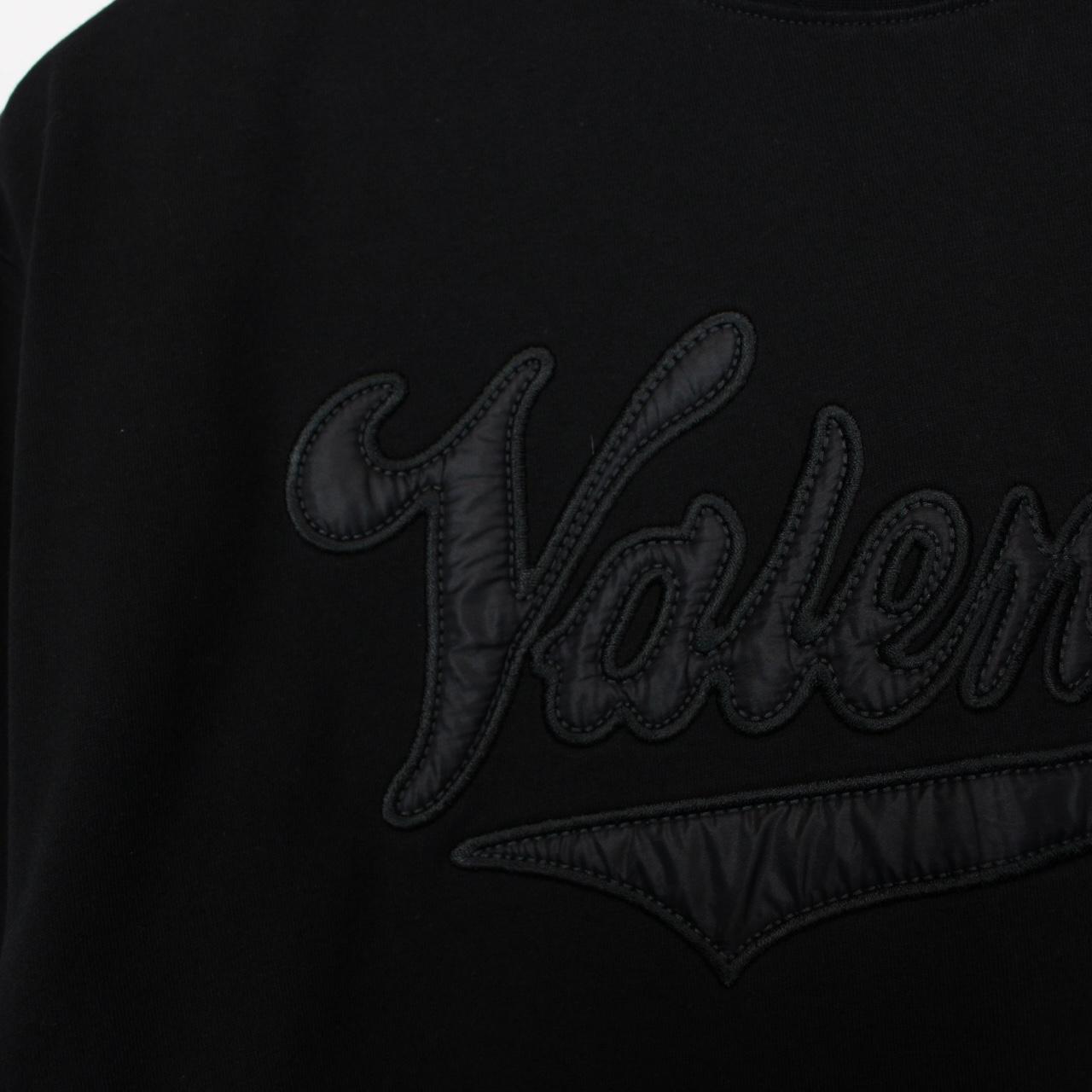 Valentino Black Varsity Logo Cotton Short Sleeve T-Shirt